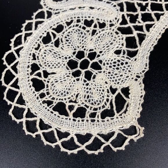 Bobbin Lace Russian Vologda Collar Vintage Linen Ivory - Picture 6 of 9